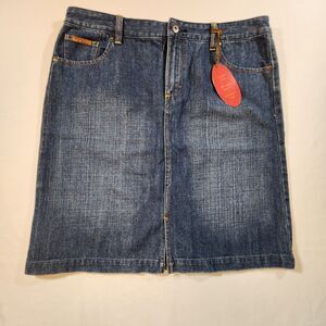Lee Jeans Denim Skirt Size 15-16 Medium Blue Cotton No Gap Waist New with tags!